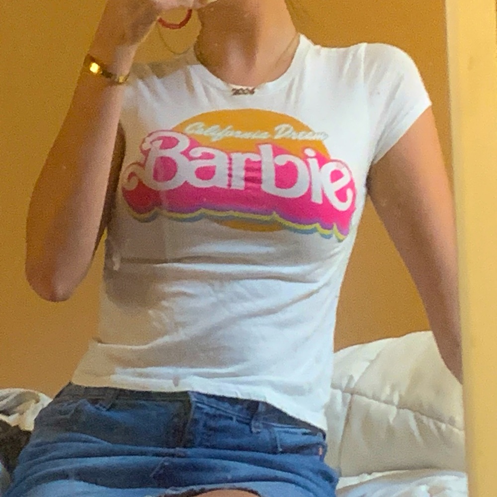 Vintage Barbie California Dream baby tee, Mattel, XS/S, white - Picture 3 of 5
